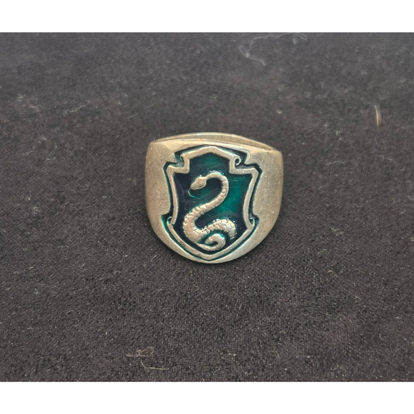 Green Snake Ring Slytherin Silver Ring Silver 925 Green Enamel Slytherin House